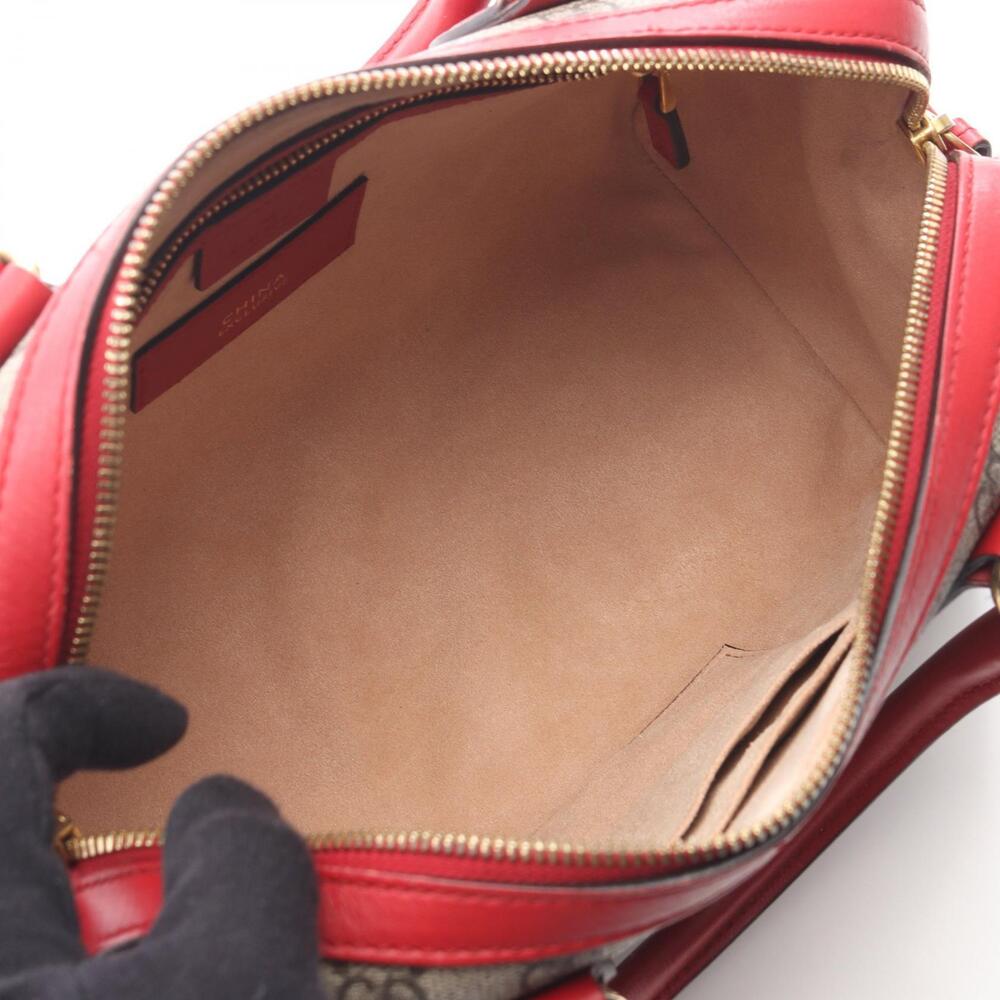 Gucci Supreme canvas GG leather beige red handbag